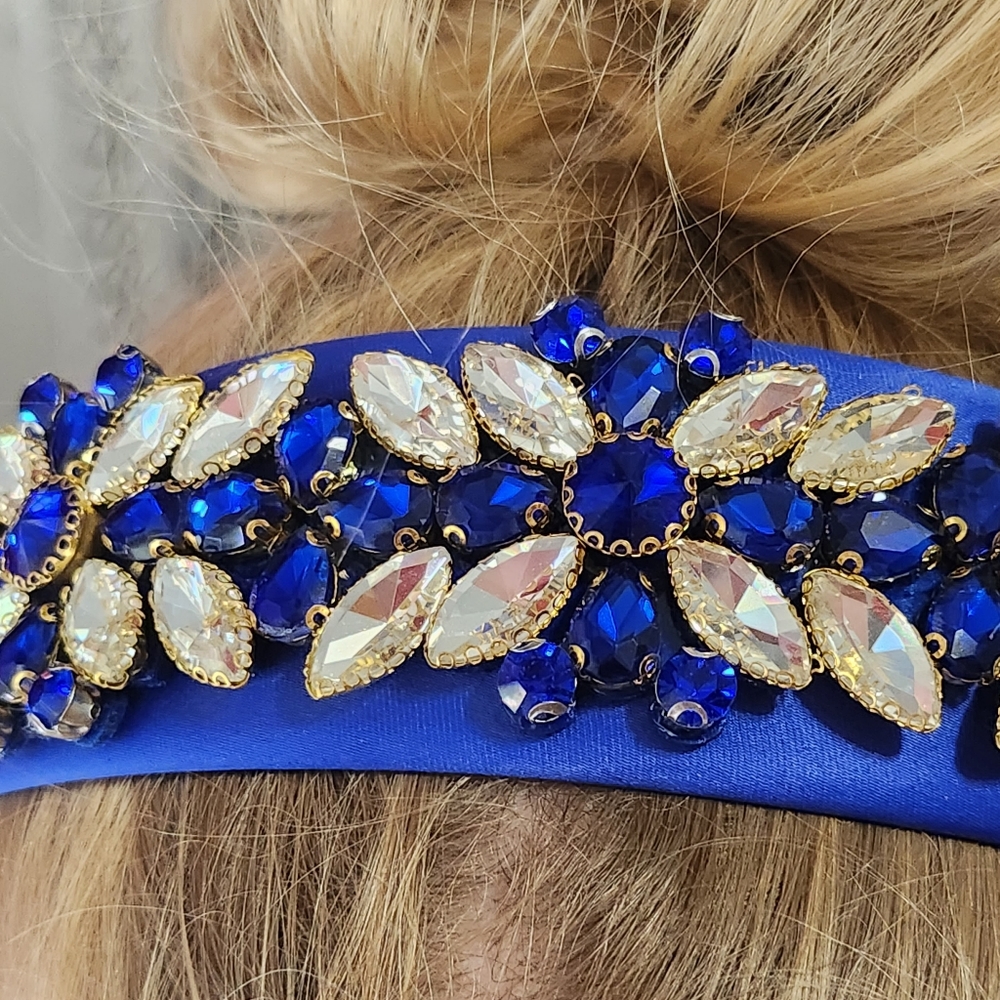 Gorgeous Royal Blue Baroque Rhinestone Headband